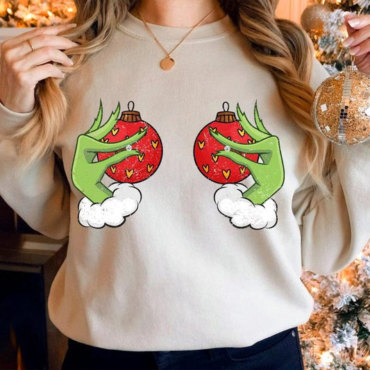 Funny Christmas Sweatshirt, Family Matching Shirt, Christmas Hand Hoodie, Cute Christmas Shirts, Vintage Christmas Sweatshirt, Funny Christmas Hoodie