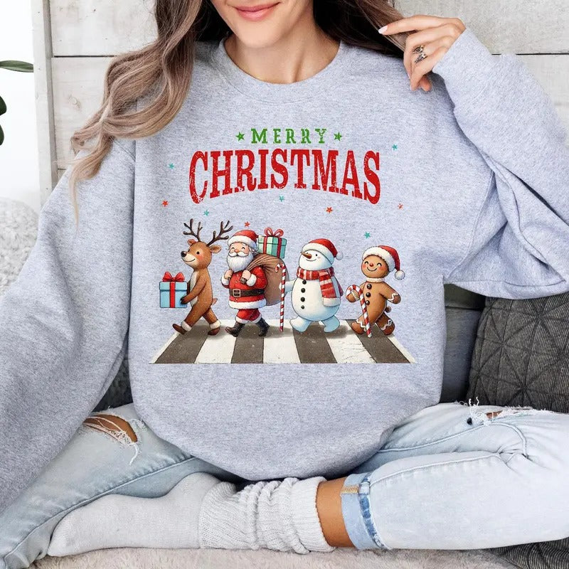 Funny Christmas Sweatshirt, Matching Holiday Ugly Sweaters, Retro Xmas Shirt, Music Lover Christmas Sweatshirt, Vintage Style Xmas