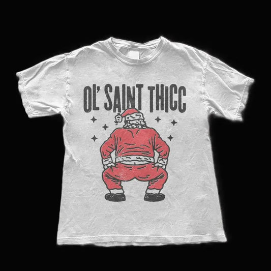Funny Christmas T-Shirt Ol' Saint  Tee - Retro Style Santa Claus Graphic Tee - Holiday Unisex Top - Retro Xmas Gift - graphic tee Menswear Top