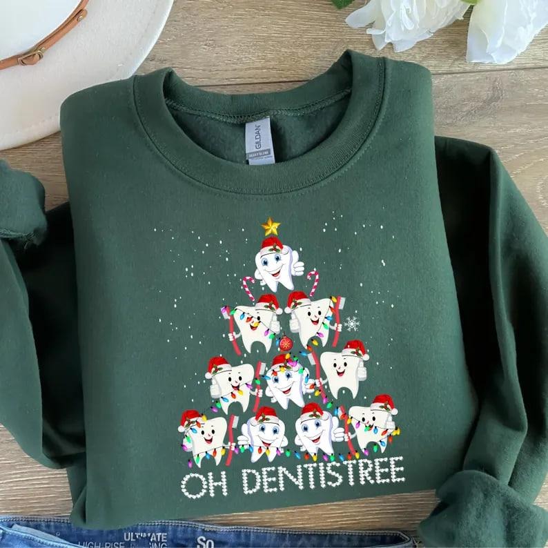 Funny Christmas Teeth Shirt, Christmas Dentist Shirt, Christmas Dentist Student Gift, Dental Squad T-shirt, Dentist Group, Merry Christmas