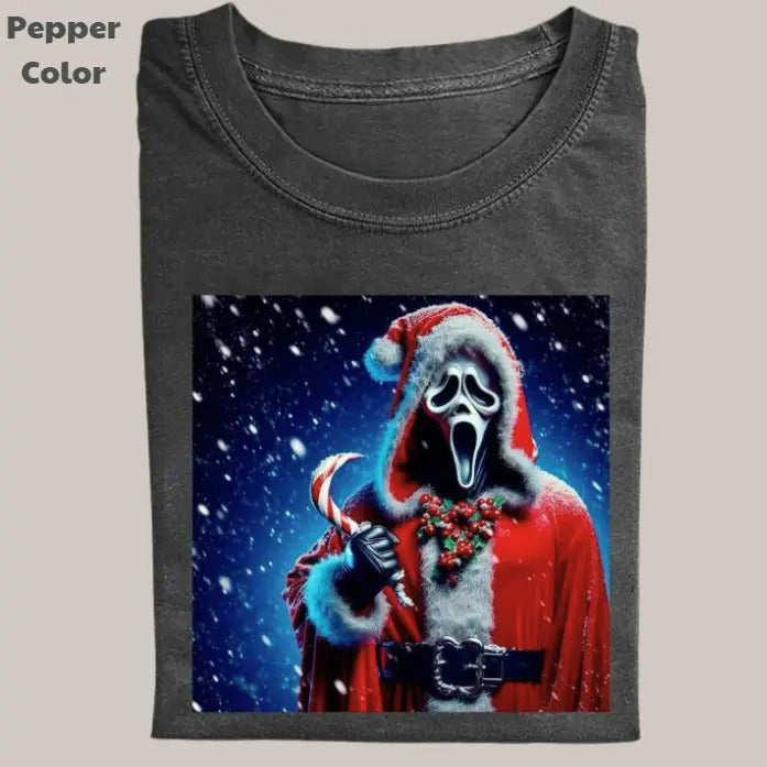 Funny Christmas Vintage Tee, Ghost Face T-Shirt, Movies Graphic Tee, Meme Cringe Funny Dumb Shirt, Menswear Womenswear Streetwear