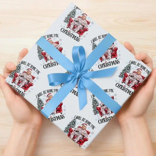 Funny Christmas Wrapping Paper Roll, Holiday Gift Wrap, Trump Home
