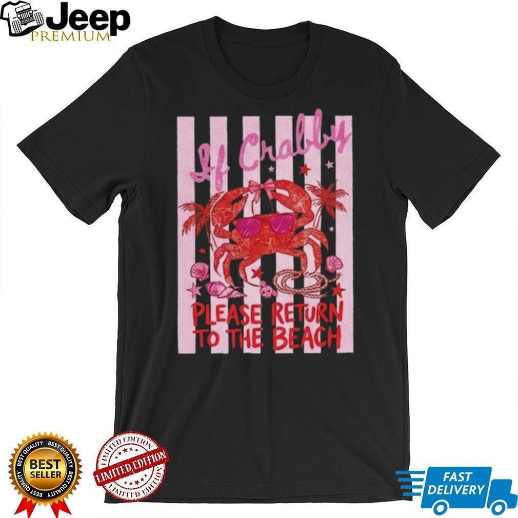 Funny Crabby Beach Summer Vacation Retro Striped Graphic T Shirt