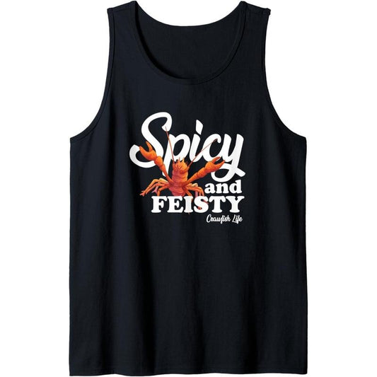 Funny Crawfish Spicy And Feisty Crawfish Boil Cute Crawdaddy Tank Top MADE IN USA