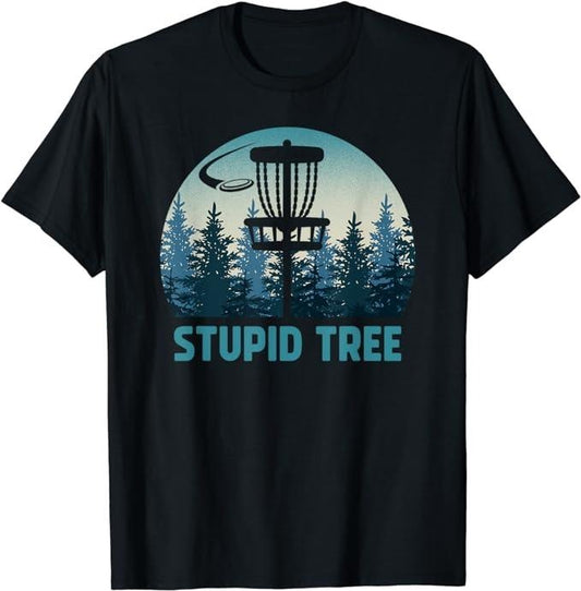 Funny Disc Golf T-Shirt, Gift for Disc Golfers, Vintage Disc Golf Funny Stupid Tree Frisbee Golf Disc Sport T-Shirt Menswear Top Underwear