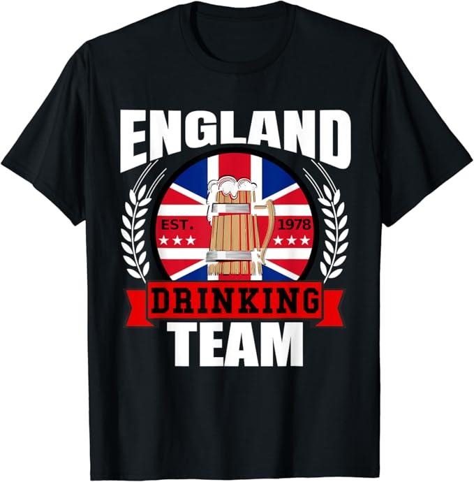 Funny Drinking Shirts, England Drinking Team T-Shirt Menswear Top | Funny Shirts For Night Out Casual Classic