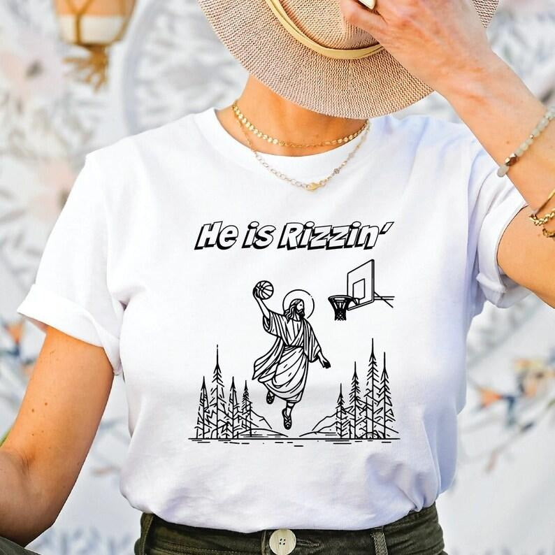Funny Easter Basket Shirt, He is Risen, Jesus Playing Basketball, Retro Y2K Christian  T-shirt, sweater and Hoodie