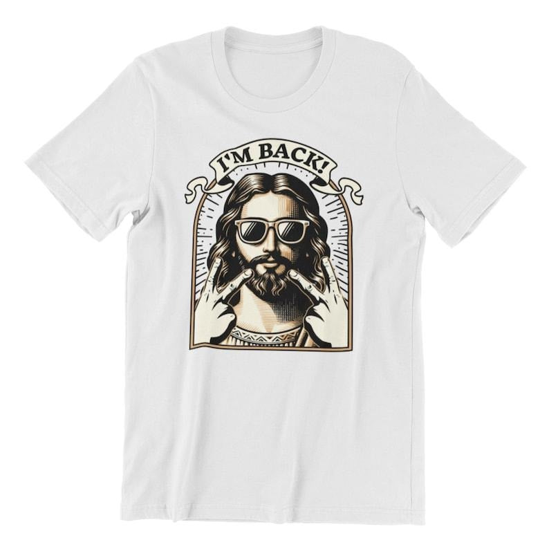 Funny Easter Jesus Shirt, Im Back Jesus Shirt, Guess Who's Back Again Hoodie and Sweater; T-shirt Cotton