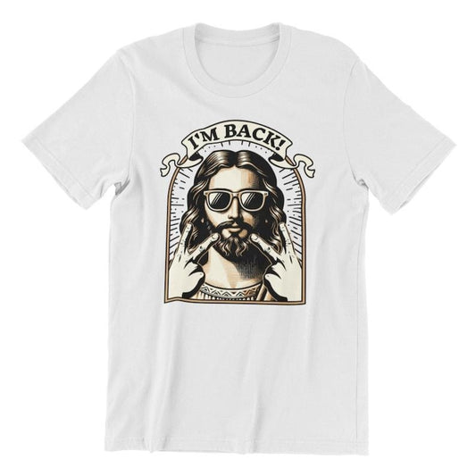 Funny Easter Jesus Shirt, Im Back Jesus Shirt, Guess Who's Back Again Hoodie and Sweater; T-shirt Cotton