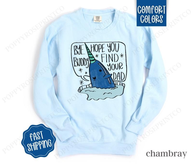 Funny Elf Sweatshirt Comfort Colors Elf Christmas Sweater, Womens Holiday Crewneck