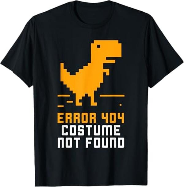Funny Error 404 Costume Not Found Shirt, Error 404 Costume Not Found Alternative Funny Halloween Geek T-Shirt - Menswear Top