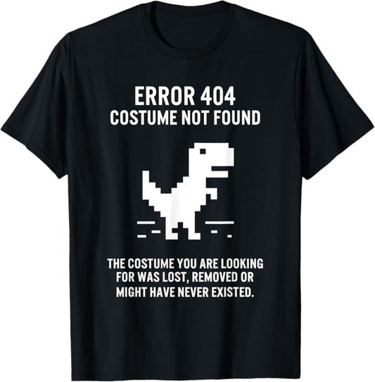 Funny Error 404 Costume Not Found Shirt, Halloween Error 404 Costume Not Found Coding Programmer Geek T-Shirt - Menswear Top