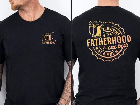 Funny Fathers Day Shirt Surviving Fatherhood One Beer At A Time Fathers Day Shirt Fathers Day Shirt Fathers Day Gifts Happy Fathers Day TK43GN