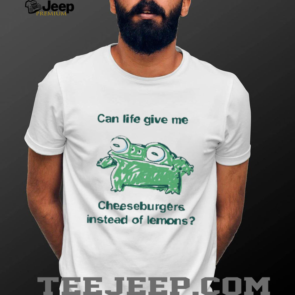 Funny Frog Cheeseburgers Instead Of Lemons Illustration T Shirt