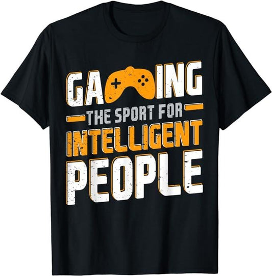 Funny Gamer Shirts, Special Gifts For Gamers, Gaming The Sport For Intelligent People Funny Video Game Gag T-Shirt Menswear Top Casual Classic