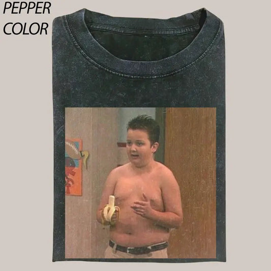 Funny Gibby and the Banana Graphic Unisex Shirt, Vintage Funny Meme Graphic Tee, Adult Casual T-Shirt Womenswear Top Streetwear Tshirt Tropical