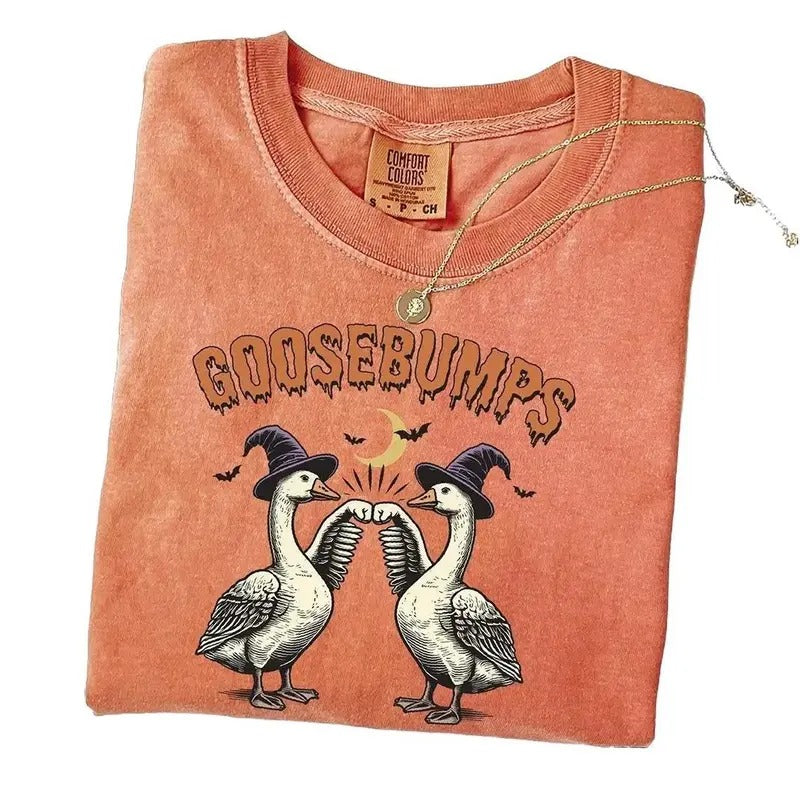 Funny Goose Bumps Halloween Tshirt, Retro Goose Pumps Shirt, Best Girly Halloween Gift, Trendy Halloween Gift