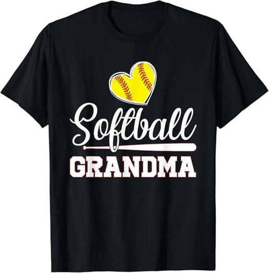 Funny Grandma Shirt, Gift For Grandmother, Funny Softball Grandma Baseball Lover Women Mother's Day T-Shirt Casual Cotton Top
