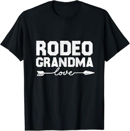 Funny Grandma Shirt, Gift For Grandmother, Rodeo Grandma T-Shirt Casual Cotton Top