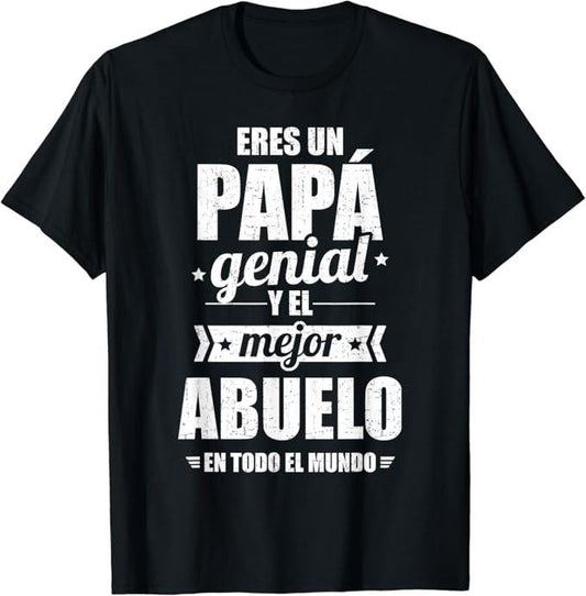 Funny Grandpa Shirt, Gift For Grandfather, Eres un papá genial y el mejor abuelo en todo el mundo T-Shirt Menswear Casual Cotton Top