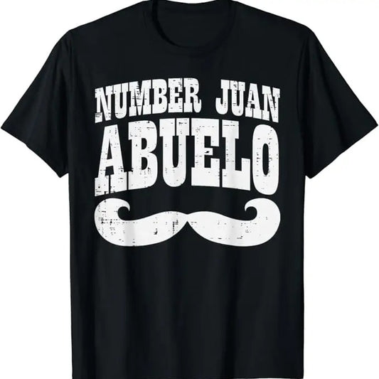 Funny Grandpa Shirt, Gift For Grandfather, Number One Juan Abuelo Spanish Fathers Day Mexican Grandpa T-Shirt Menswear Casual Cotton Top