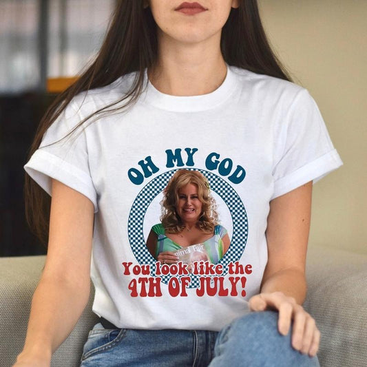 Funny Graphic You Look Like the 4th of July Tee, Patriotic 4th Of July Movie Meme Print T-shirt, Unisex Short Sleeve Cotton Tee Shirt