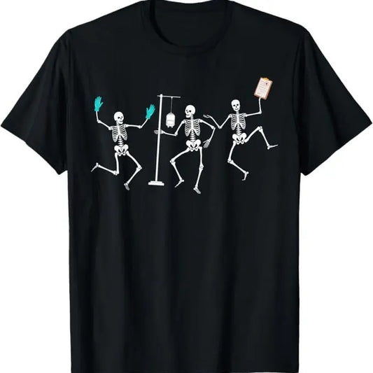 Funny Halloween Shirts For Men, Funny Nurse Skeleton, Halloween Healthcare Crew, Skeleton T-Shirt Menswear - Available from size S to 5XL