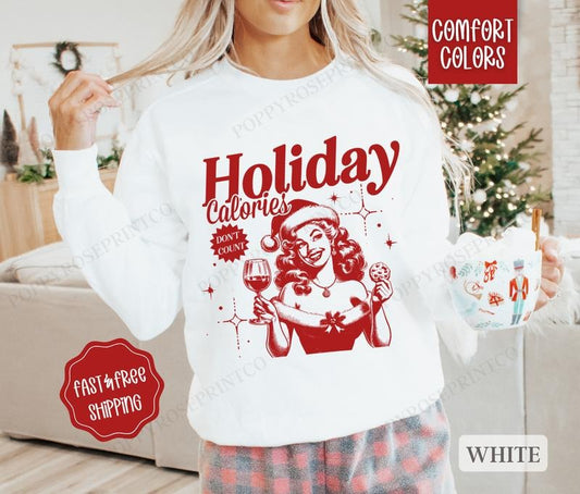 Funny Holiday Comfort Colors Sweatshirt, Christmas Sweater Womenswear, Holiday Crewneck