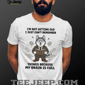 Funny Husky Professor T Shirt “Brain Is Full” Aging & Memory Humor