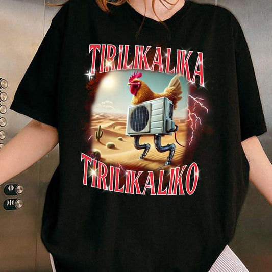 Funny Italian Brainrot T-shirt, Bootleg Rap Shirt, Tirilikaliko T Shirt, Silly Chicken Meme TShirt, Weird Absurd Tee, Gift for Mom, Menswear Top, women top, Gift For menswear, summer see tshirt, Classic Top