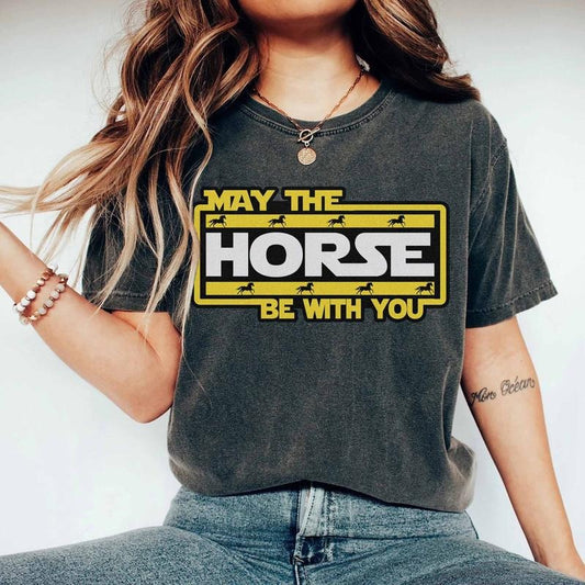 Funny Kentucky Derby May the Fourth Comfort Color Shirt, Derby Kentucky Horse Racing Shirt, 2024 May The Horse Be With You, Derby Celebrating 150 Years