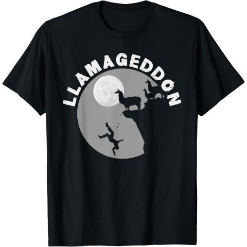 Funny Llamageddon T-Shirt For Llama Barnyard Lovers T-Shirt Made in USA