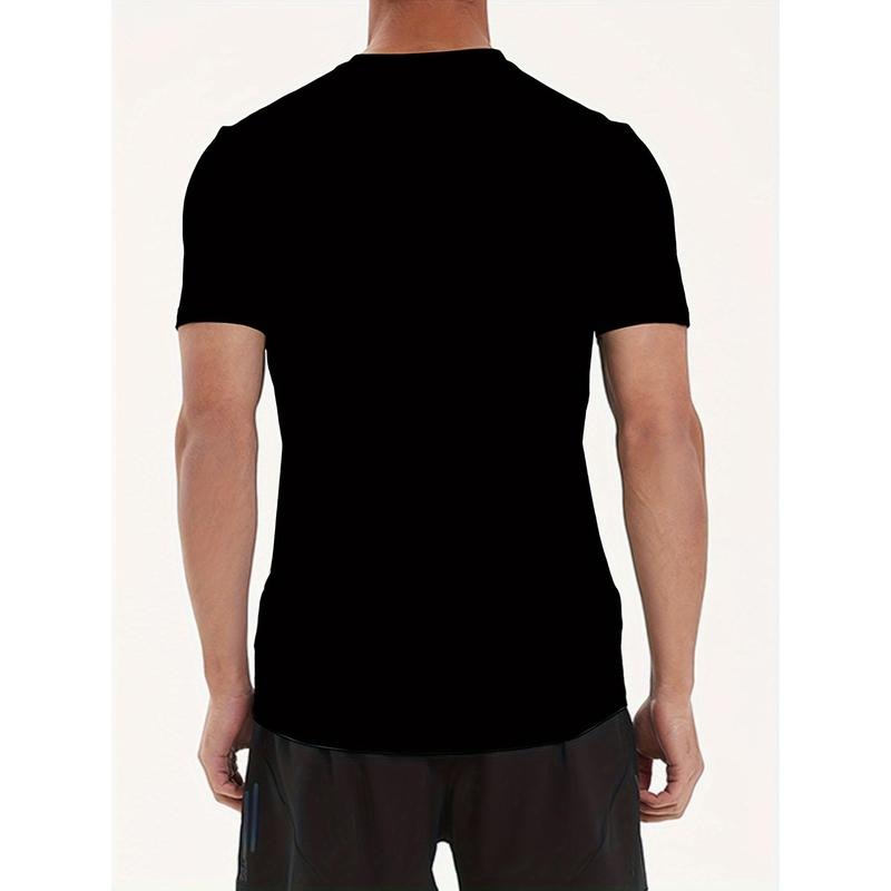 Funny Loading Letter Pattern Men's Short Sleeve Crew Neck T-shirt, Summer Outdoor Made in USA