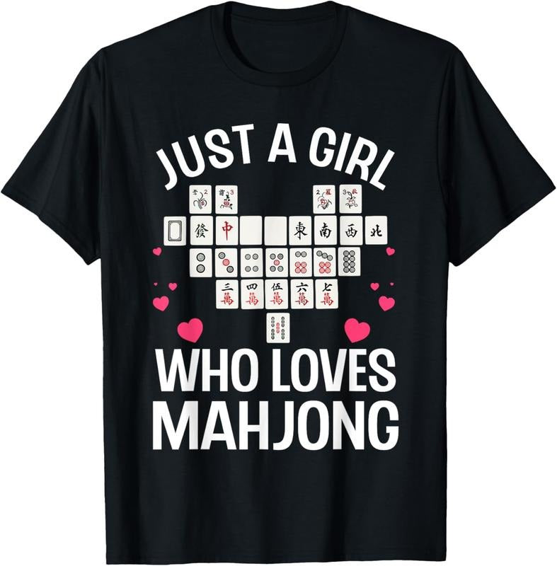 Funny Mahjong Design For Girls Women Chinese Mahjong Players T-Shirt Hoodie, Sweatshirt | WearSparks.com