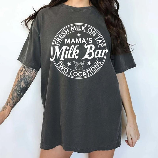 Funny Mama's Milk Bar Comfort Colors Shirt, Breastfeeding T-shirt, Funny Mothering Graphic Tee, Milk Maker Mama Outfits, Mother's Day Gift