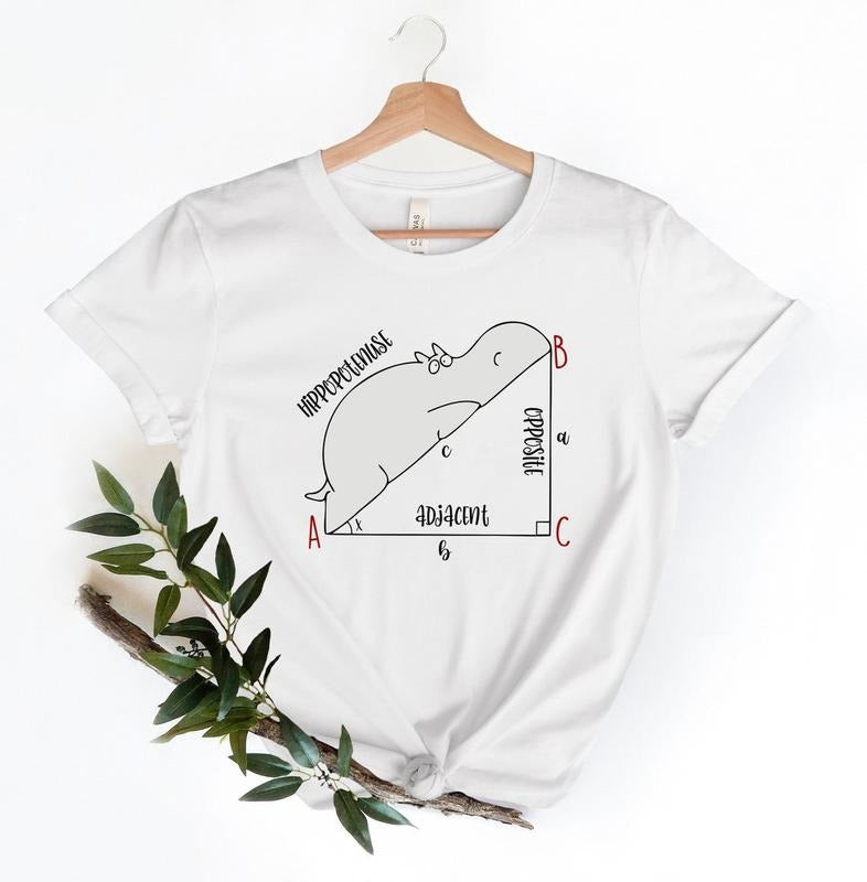 Funny Math T Shirt, Funny Hippopotenuse Shirt, Math Teachers Shirt, Back To School Tshirt