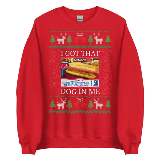 Funny Meme I Got That Dog In Me Ugly Christmas Shirt, Costco Kirkland Signature Holiday Party Shirt, Retro Christmas Gift, Vintage Humorous Quote Tee