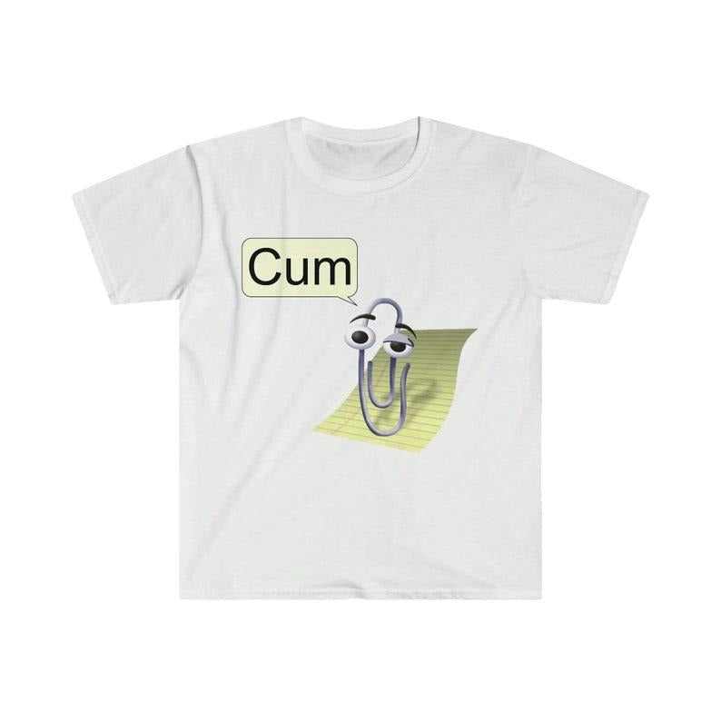 Funny Meme Shirt, Clippy "Cum" Tee, Gift Unisex T-Shirt