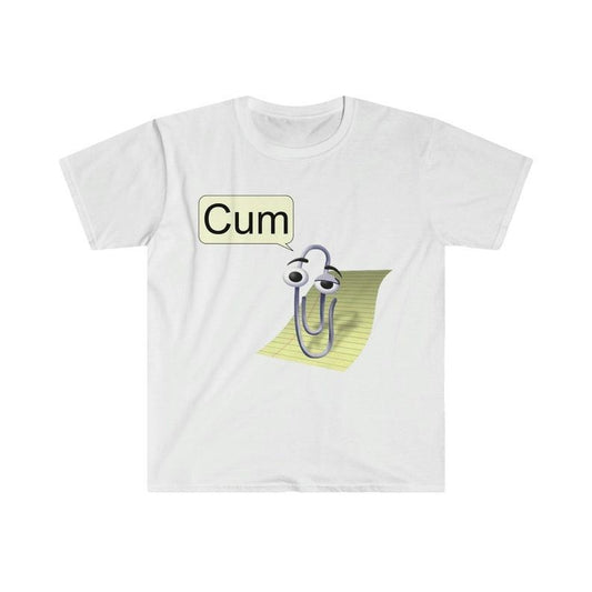 Funny Meme Shirt, Clippy "Cum" Tee, Gift Unisex T-Shirt