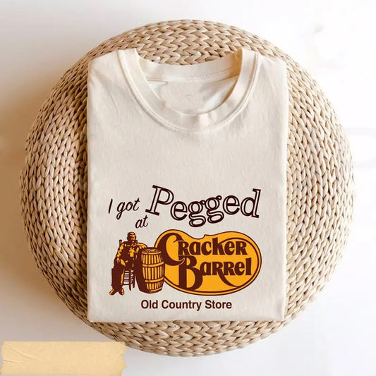 Funny Meme Shirt, I Got Pegged at Cracker Barrel Old Country Store Tee, Gift Unisex T-Shirtstyle{n002}2