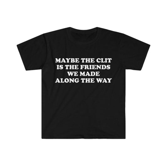 Funny Meme Shirt, Maybe the Cl*t is the Friends We Made Along the Way Joke Tee, Gift Unisex T-Shirt