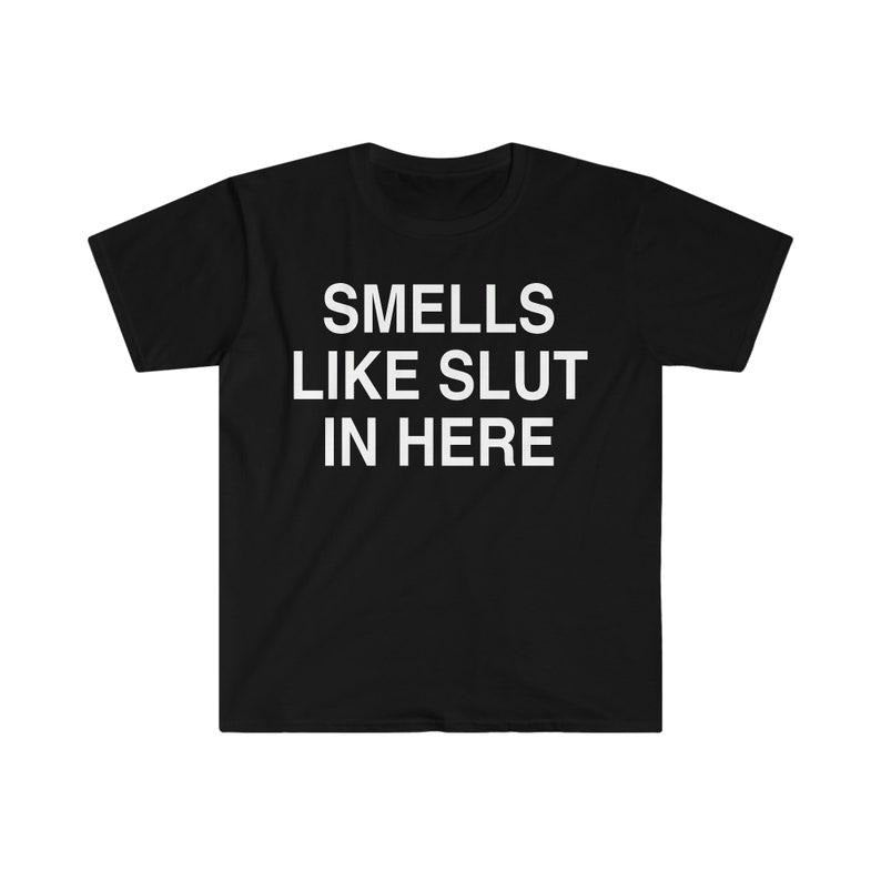 Funny Meme Shirt, Smells Like Slut in Here Tee, Gift Unisex T-Shirt