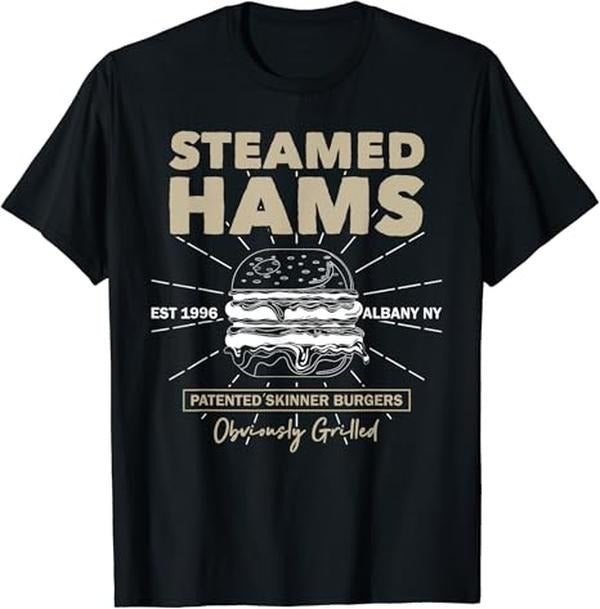 Funny Meme Shirts For Men, Awesome Steamed Hams Skinner Burger Themed Funny Meme T-Shirt Menswear Top