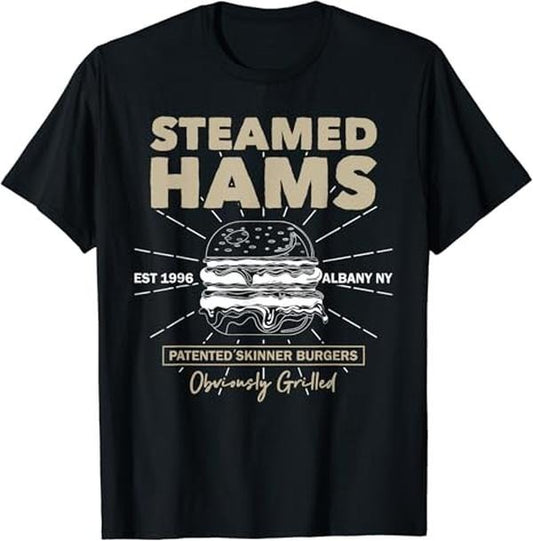 Funny Meme Shirts For Men, Awesome Steamed Hams Skinner Burger Themed Funny Meme T-Shirt Menswear Top