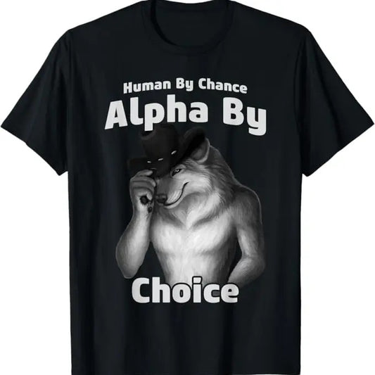Funny Meme Shirts For Men, Cool Funny Alpha Wolf Memes T-Shirt Menswear Top