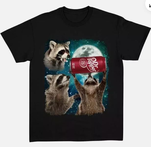 Funny Meme Three Raccoons Dr Pepper T-Shirt, Raccoon Moon Tee and Sweatshirt