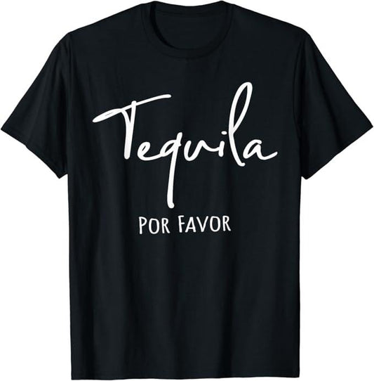 Funny Mexican Shirts, Cinco De Mayo, Funny Tequila Por Favor, Mexican Fiesta T-Shirt Menswear Top Casual Classic