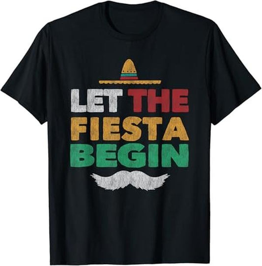 Funny Mexican Shirts, Fiesta Mexican Party Funny Cinco De Mayo T-Shirt Menswear Top Casual Classic