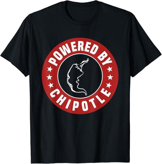 Funny Mexican Shirts, Funny Powered By Chipotle Design Chili Pepper T-Shirt Menswear Top Casual Classic Hoodie, Sweatshirt