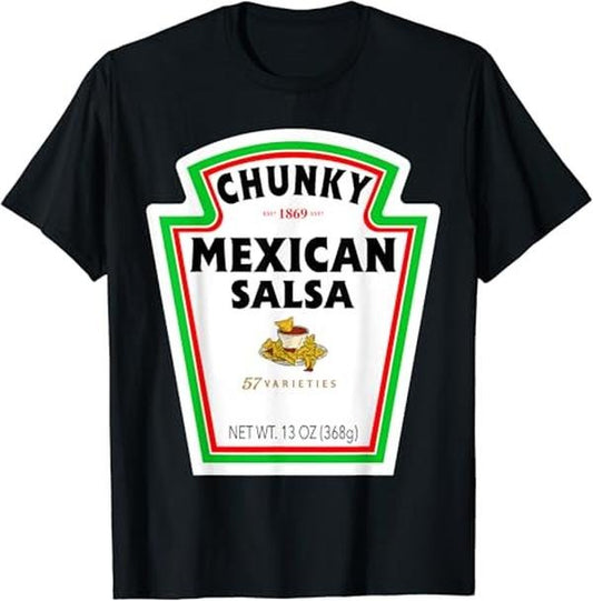 Funny Mexican Shirts, Group Condiments Funny Diy Halloween Costume Mexican Salsa T-Shirt Menswear Top Casual Classic